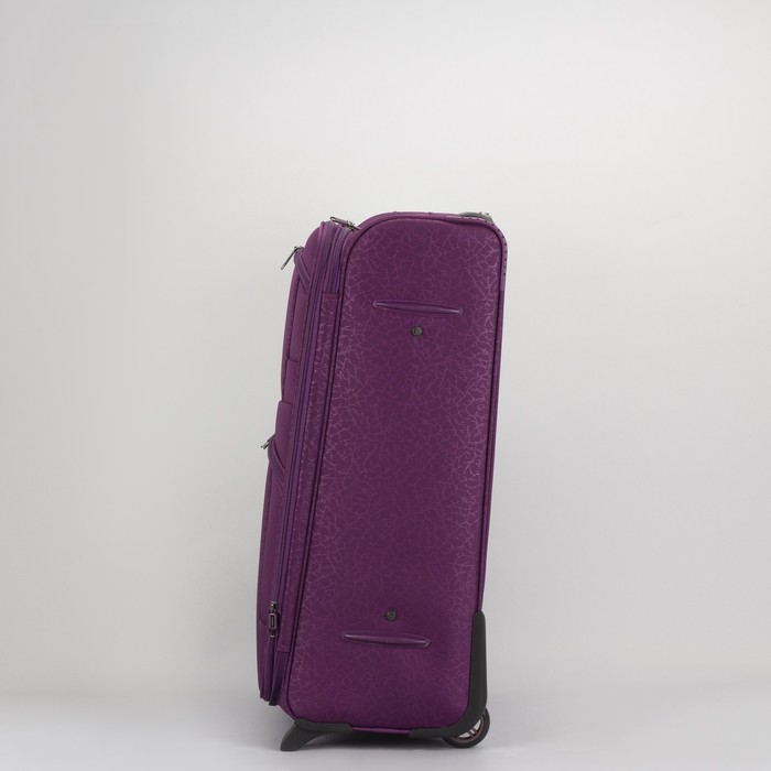 Чемодан большой 28", отдел на молнии, с расширением, 2 наружных кармана, кодовый замок, 2 колеса, цвет фиолетовый
