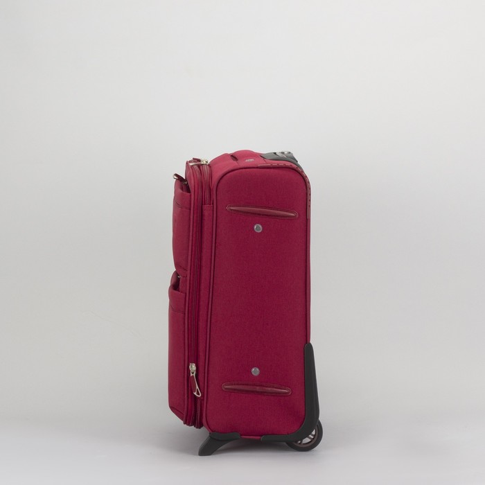 Чемодан малый 20", отдел на молнии, с расширением, 2 наружных кармана, кодовый замок, 2 колеса, цвет красный