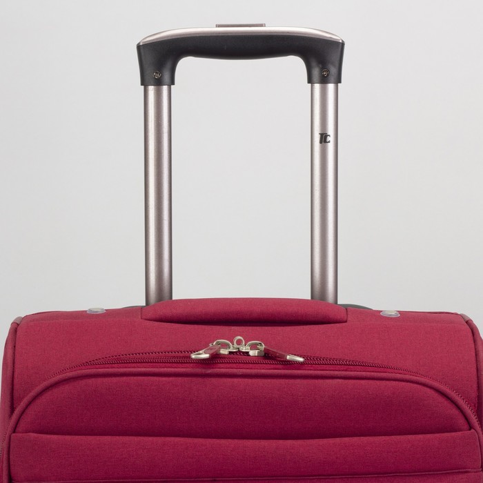 Чемодан малый 20", отдел на молнии, с расширением, 2 наружных кармана, кодовый замок, 2 колеса, цвет красный