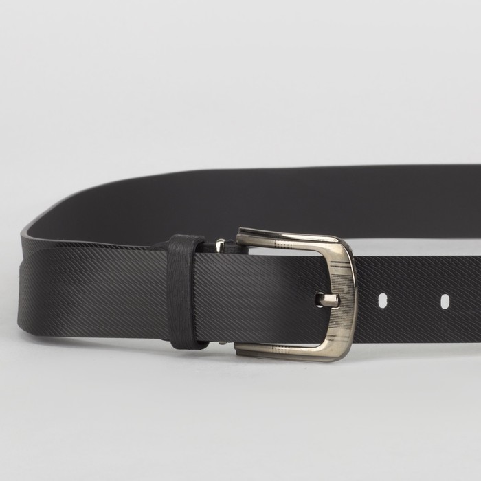 Ремень мужской, пряжка металл, ширина - 3,5 см, цвет чёрный