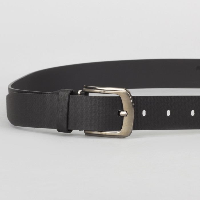 Ремень мужской, пряжка металл, ширина - 3,5 см, цвет чёрный