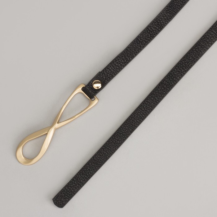 Ремень женский, винт, гладкий, пряжка латунь, ширина - 1 см, цвет чёрный