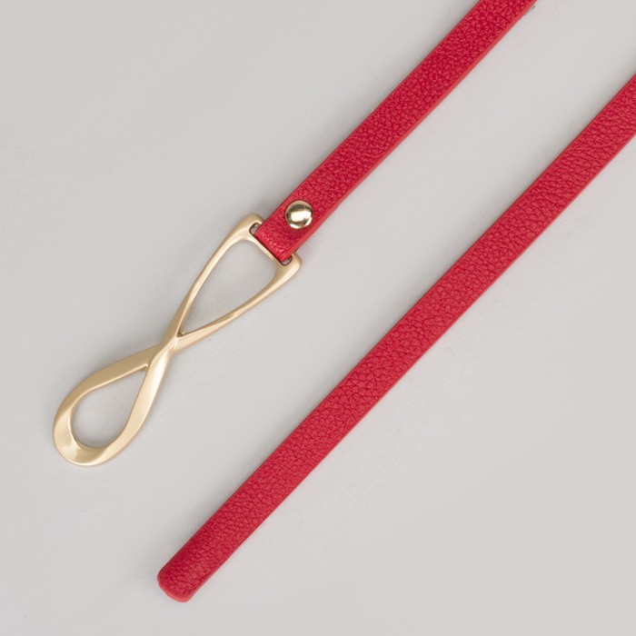 Ремень женский, винт, гладкий, пряжка латунь, ширина - 1 см, цвет красный
