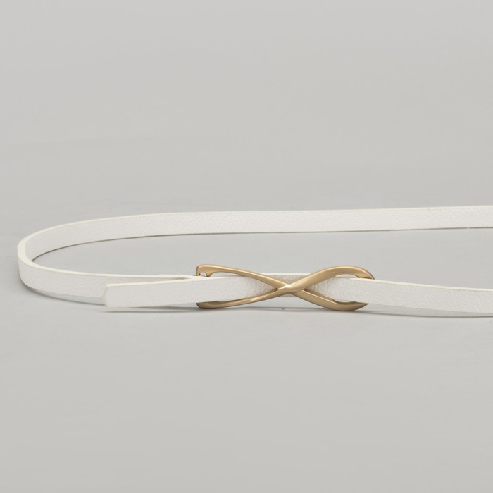 Ремень женский, винт, гладкий, пряжка латунь, ширина - 1 см, цвет белый
