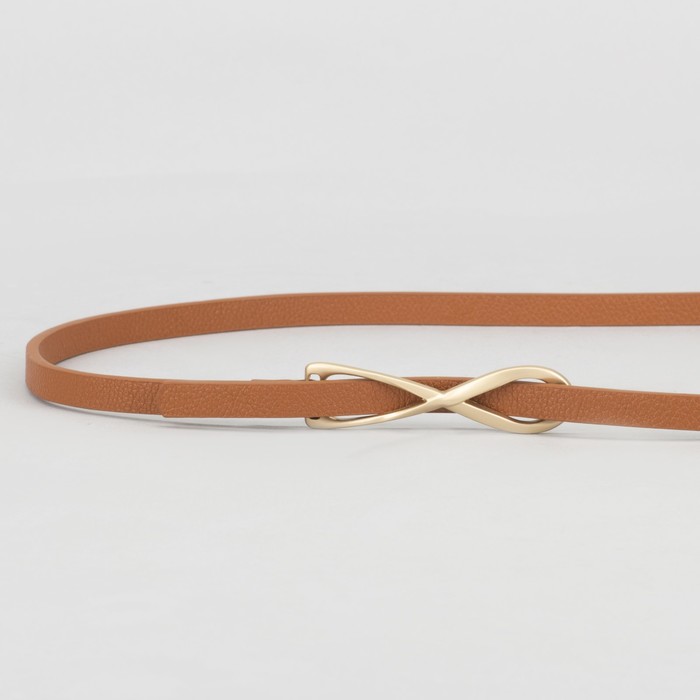 Ремень женский, винт, гладкий, пряжка латунь, ширина - 1 см, цвет рыжий