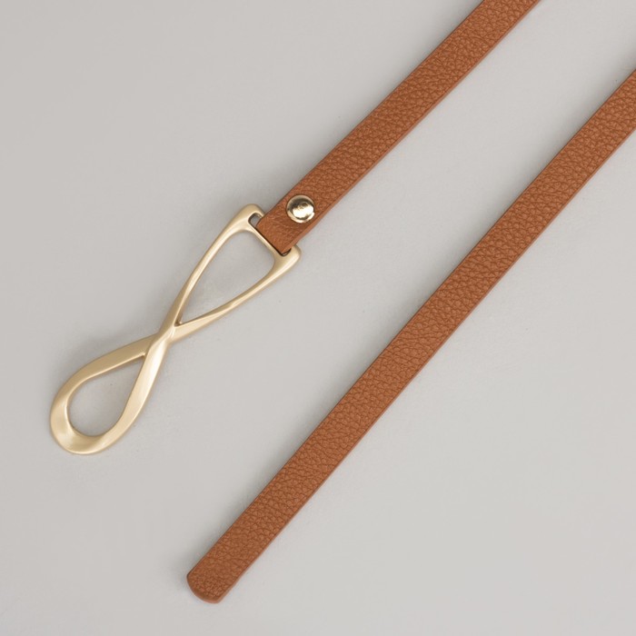 Ремень женский, винт, гладкий, пряжка латунь, ширина - 1 см, цвет рыжий