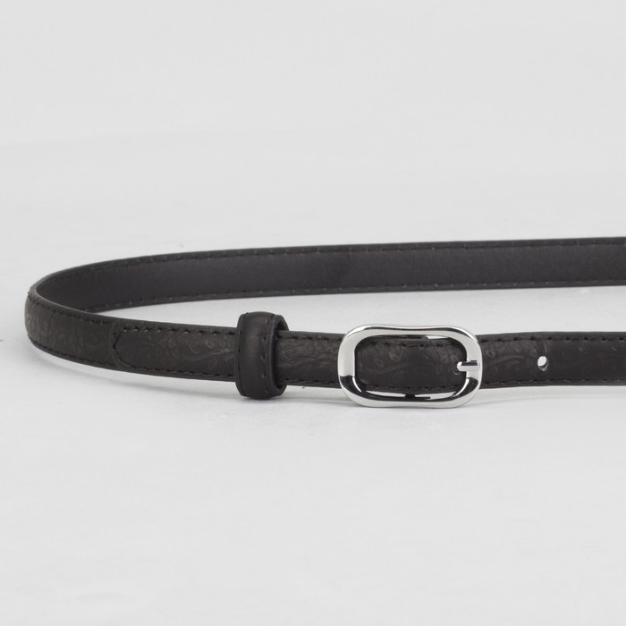 Ремень женский, 2 строчки, пряжка металл, ширина - 1,5 см, цвет чёрный