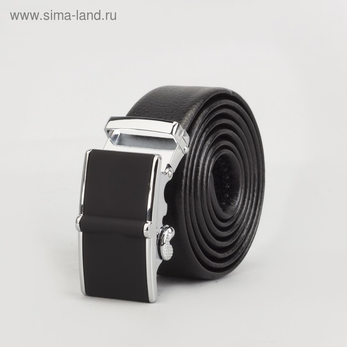 

Ремень мужской, гладкий, пряжка автомат металл, ширина - 3,5 см, цвет чёрный