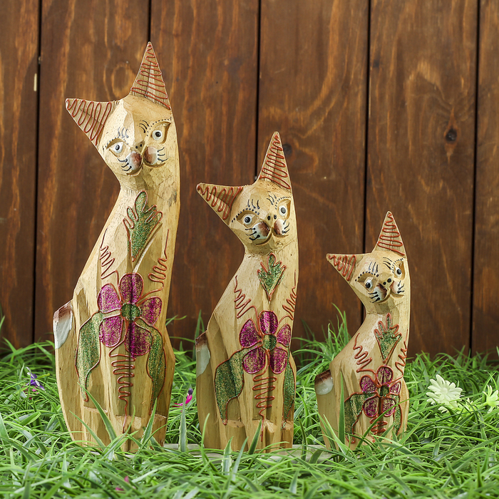 Сувенирный набор "Кошечки"  (25,20,15) см, дерево