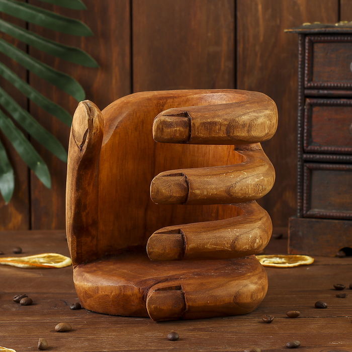 Подставка под бутылку "Рука" 16х16 см, дерево суар