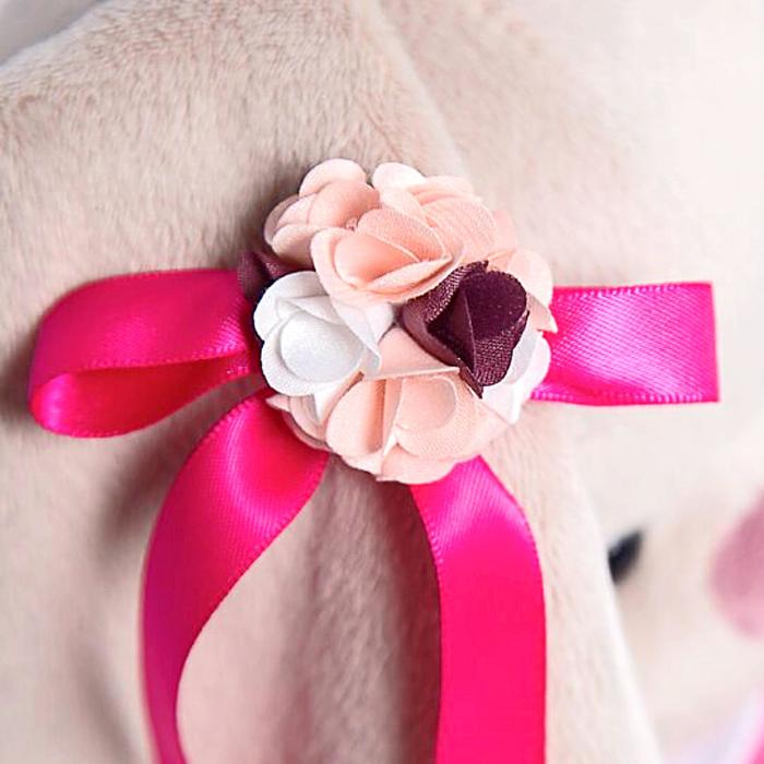 Мягкая игрушка «Зайка Ми» в розовом платье с белым воротничком, 18 см