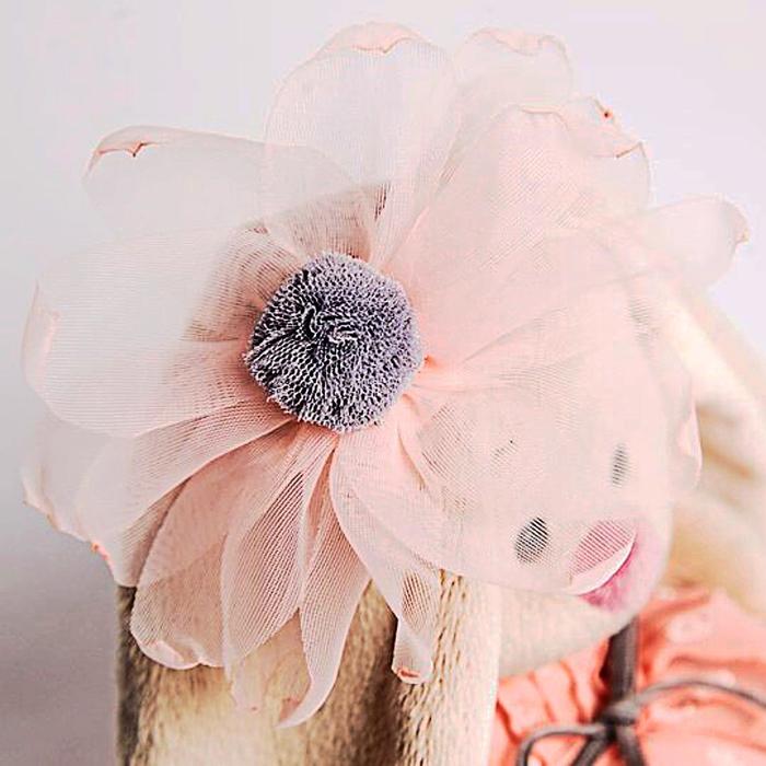 Мягкая игрушка «Зайка Ми» в персиковом платье, 15 см