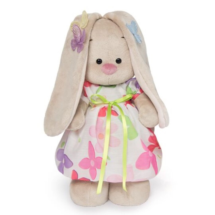 Мягкая игрушка «Зайка Ми» в летнем платье с бабочками на ушках, 32 см