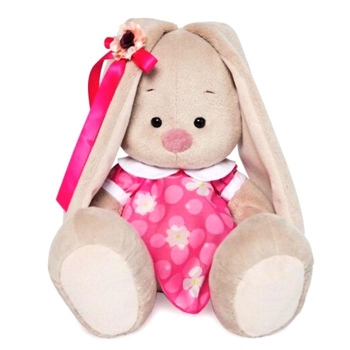 Мягкая игрушка «Зайка Ми» в розовом платье с белым воротничком, 23 см