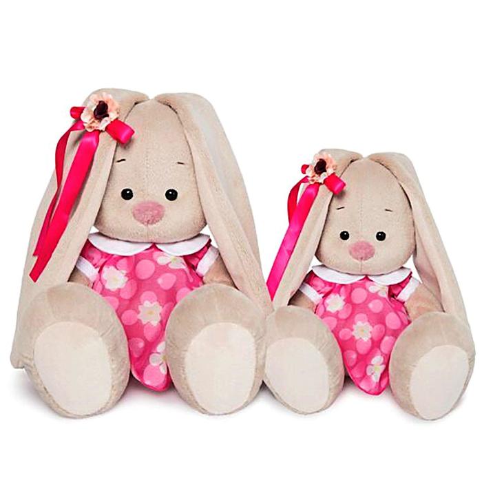 Мягкая игрушка «Зайка Ми» в розовом платье с белым воротничком, 23 см