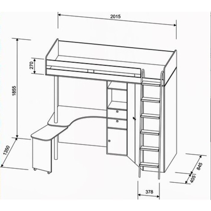 Детская двухъярусная кровать «М-85», цвет дуб молочный/венге