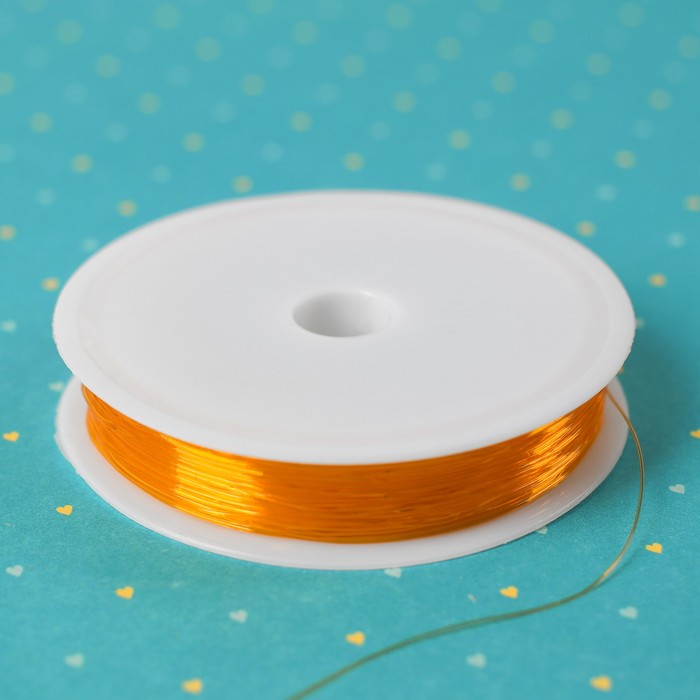 Резинка для бисероплетения диаметр 0,6 мм, длина 12 м, цвет оранжевый