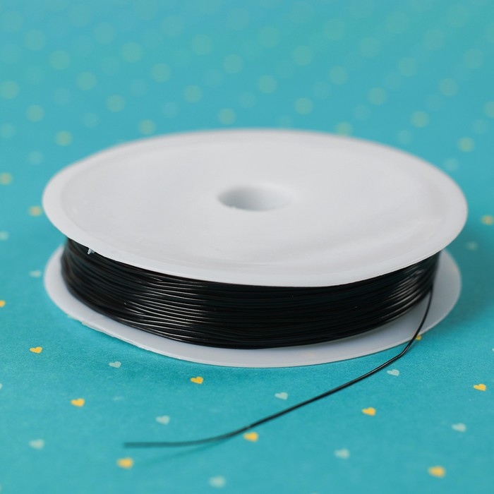 Резинка для бисероплетения диаметр 0,6 мм, длина 12 м, цвет черный