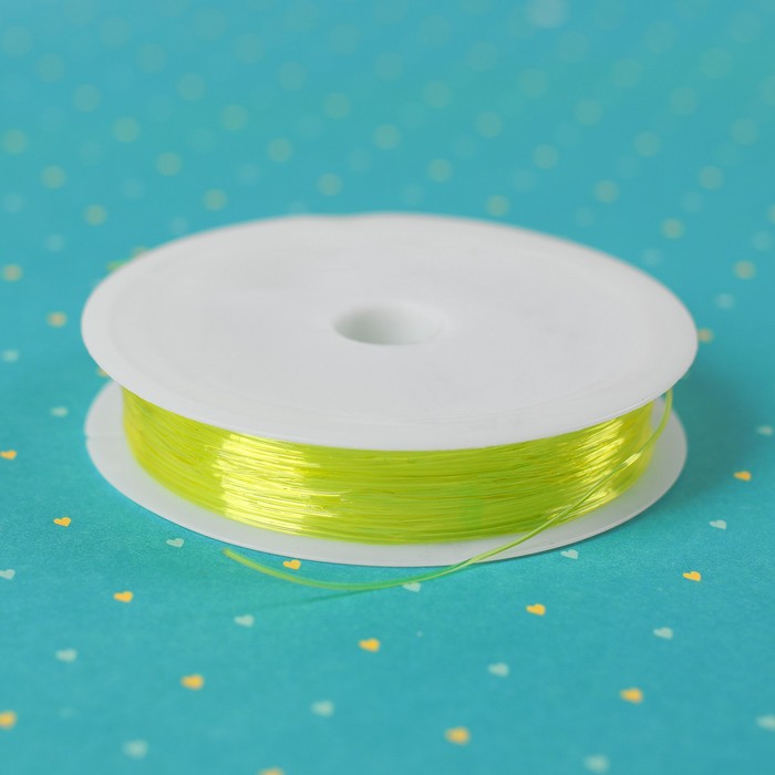 Резинка для бисероплетения диаметр 0,6 мм, длина 12 м, цвет желтый