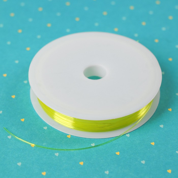 Резинка для бисероплетения диаметр 0,8 мм, длина 8 м, цвет желтый