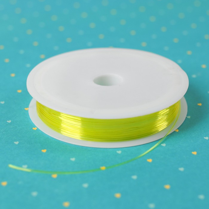 Резинка для бисероплетения диаметр 0,8 мм, длина 8 м, цвет желтый