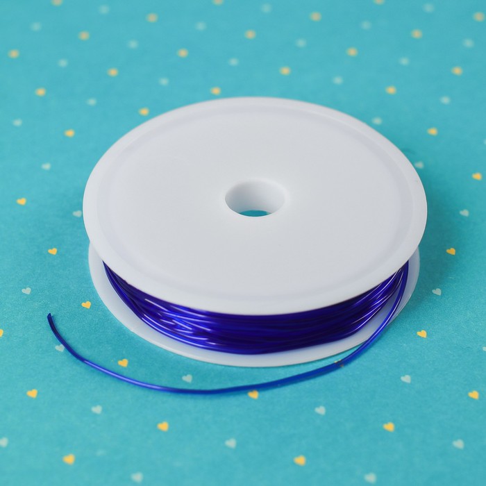 Резинка для бисероплетения диаметр 0,8 мм, длина 8 м, цвет синий