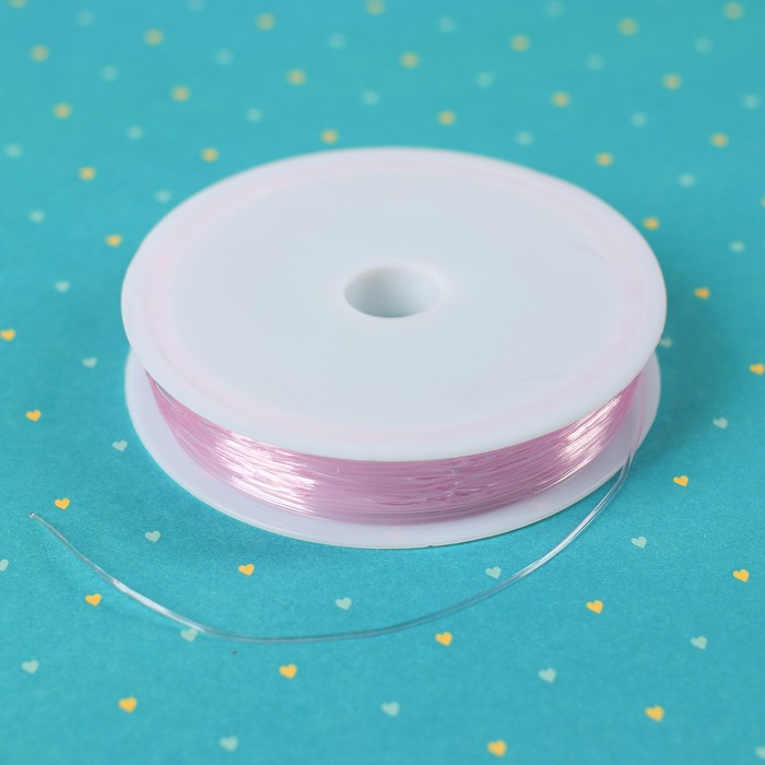 Резинка для бисероплетения диаметр 0,8 мм, длина 8 м, цвет розовый