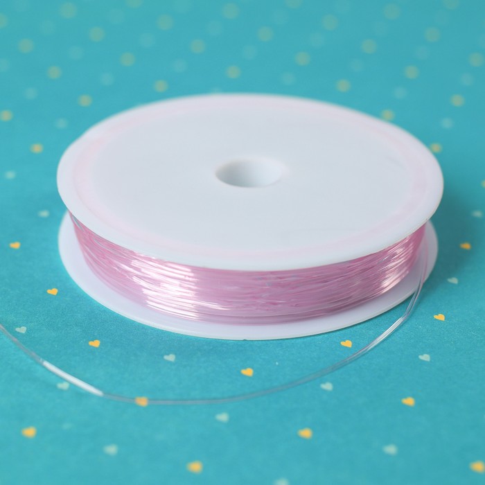 Резинка для бисероплетения диаметр 0,8 мм, длина 8 м, цвет розовый