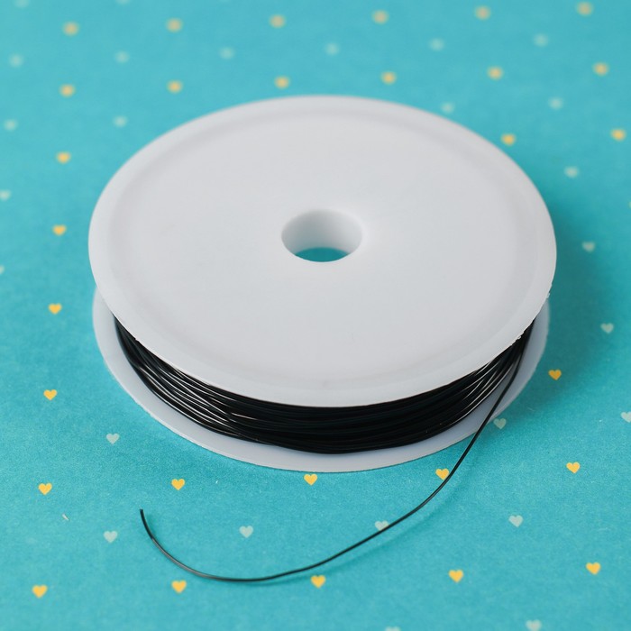 Резинка для бисероплетения диаметр 0,8 мм, длина 8 м, цвет черный