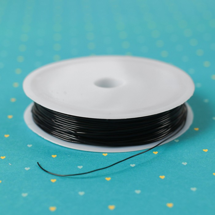 Резинка для бисероплетения диаметр 0,8 мм, длина 8 м, цвет черный