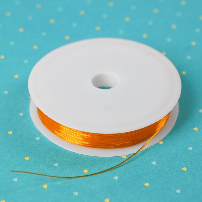Резинка для бисероплетения диаметр 0,8 мм, длина 8 м, цвет оранжевый