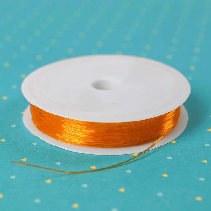 Резинка для бисероплетения диаметр 0,8 мм, длина 8 м, цвет оранжевый