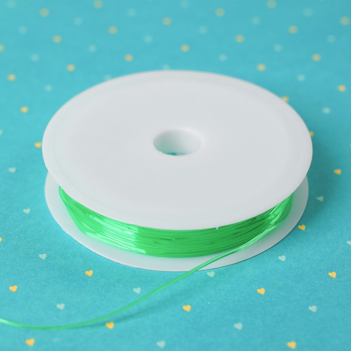 Резинка для бисероплетения диаметр 0,8 мм, длина 8 м, цвет зеленый