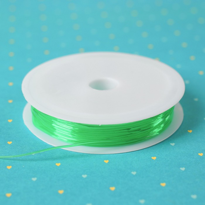 Резинка для бисероплетения диаметр 0,8 мм, длина 8 м, цвет зеленый