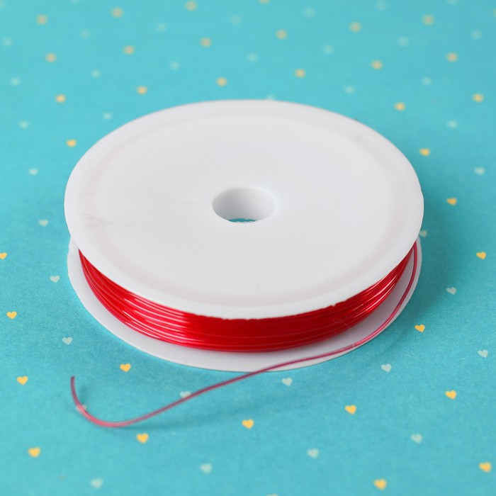 Резинка для бисероплетения диаметр 1 мм, длина 3,5 м, цвет красный