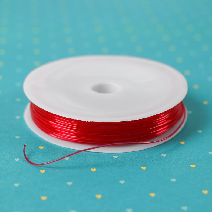 Резинка для бисероплетения диаметр 1 мм, длина 3,5 м, цвет красный