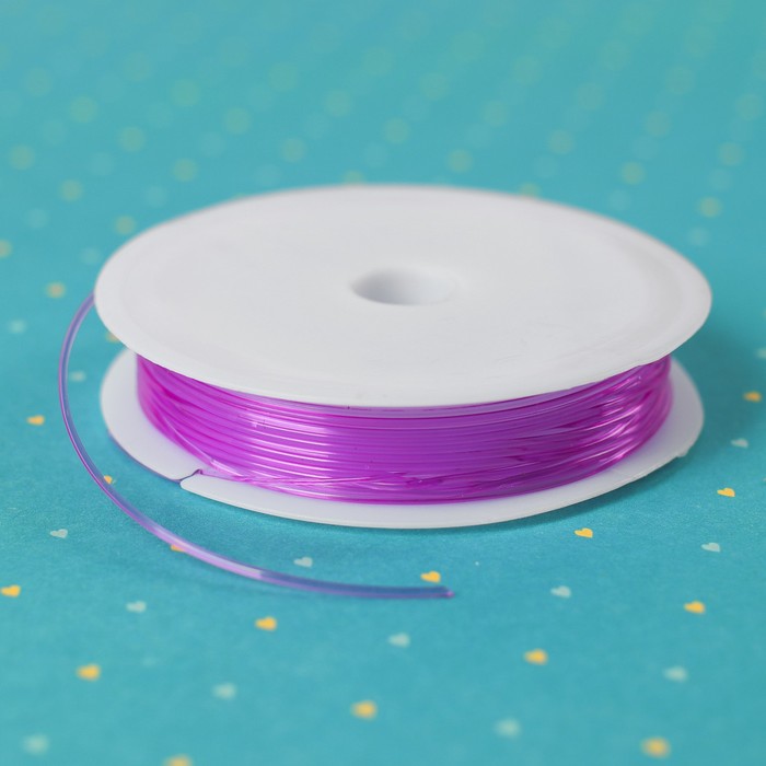 Резинка для бисероплетения диаметр 1 мм, длина 3,5 м, цвет фиолетовый