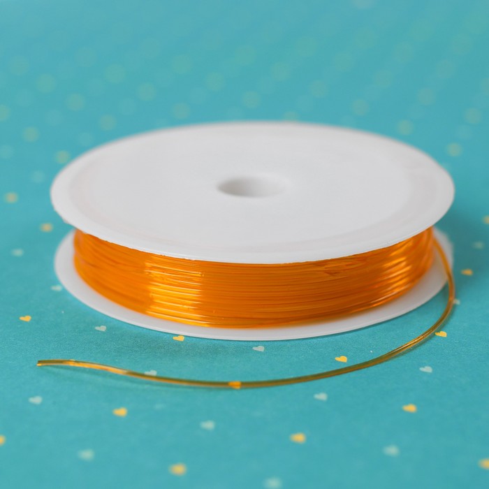 Резинка для бисероплетения диаметр 1 мм, длина 3,5 м, цвет оранжевый
