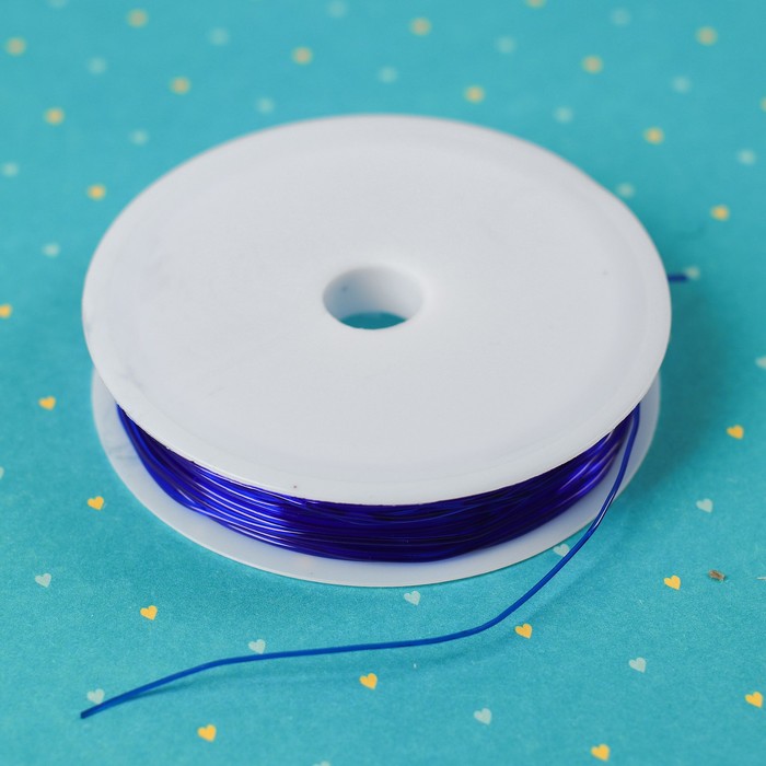 Резинка для бисероплетения диаметр 1 мм, длина 3,5 м, цвет синий