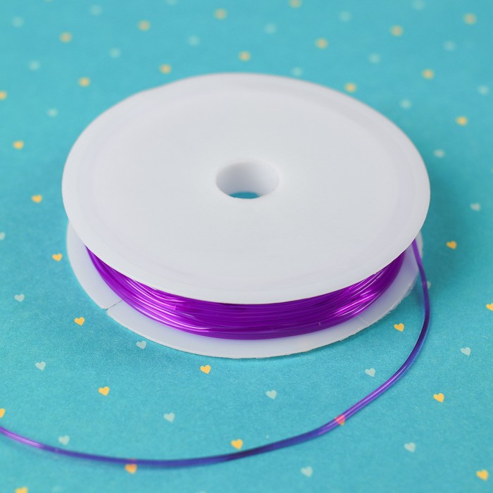 Резинка для бисероплетения диаметр 1 мм, длина 3,5 м, цвет темно-фиолетовый