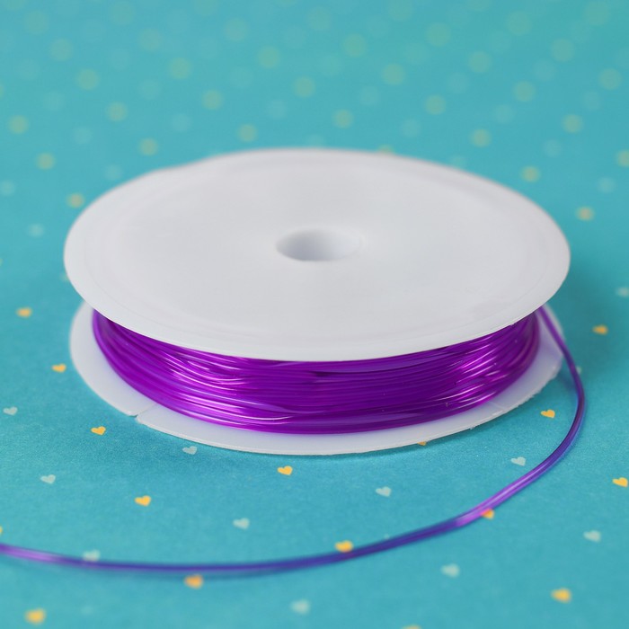 Резинка для бисероплетения диаметр 1 мм, длина 3,5 м, цвет темно-фиолетовый