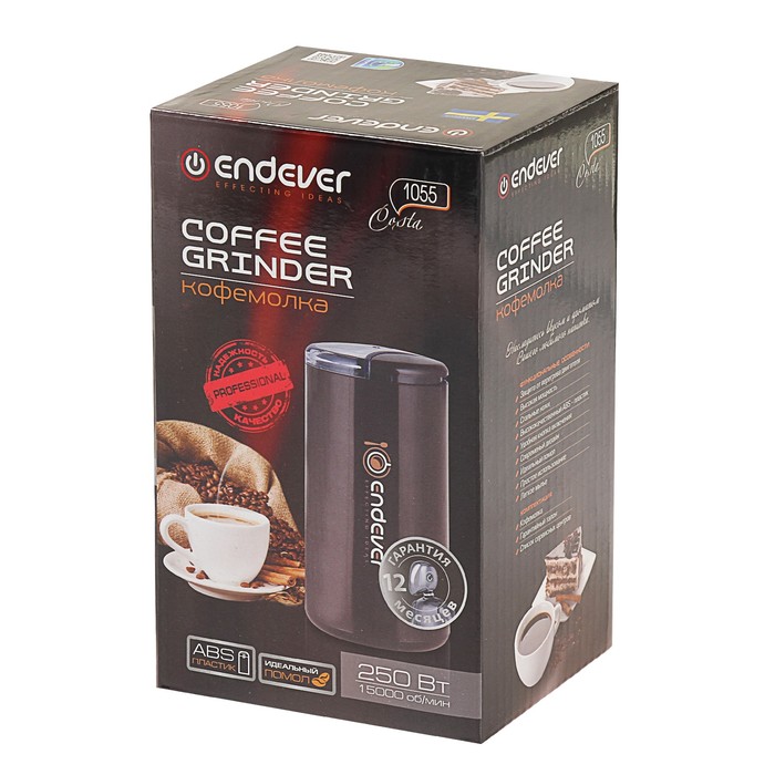 Кофемолка Endever Costa-1055, 250 Вт, 15000 об/мин, черная