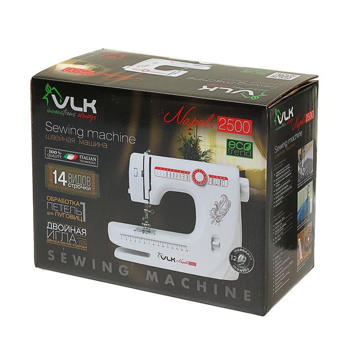 Швейная машина VLK Napoli 2500, 14 видов строчки, электромеханическая, белая