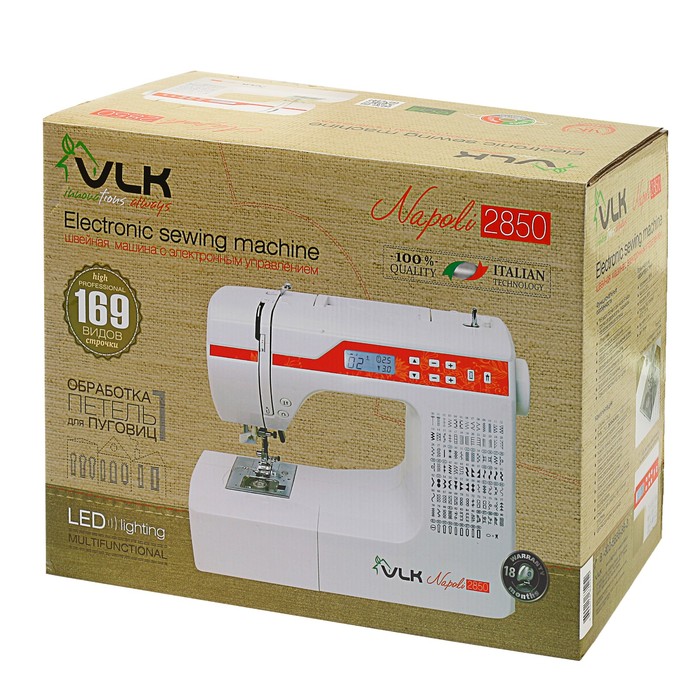 Швейная машина VLK Napoli 2850, 169 видов строчки, электромеханическая, белая