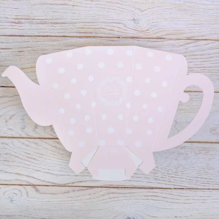 Коробка-чайник «Тебе с любовью», розовый горох 27 × 17 см