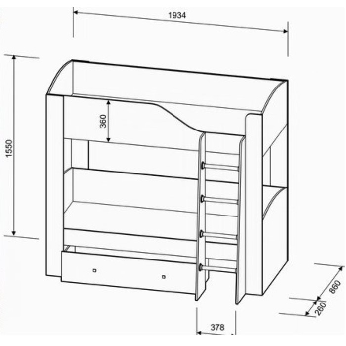 Детская двухъярусная кровать «Астра 2», цвет дуб молочный/розовый