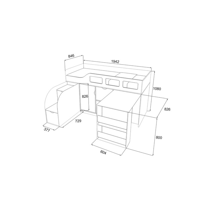 Детская двухъярусная кровать «Астра 8», цвет дуб молочный/оранжевый