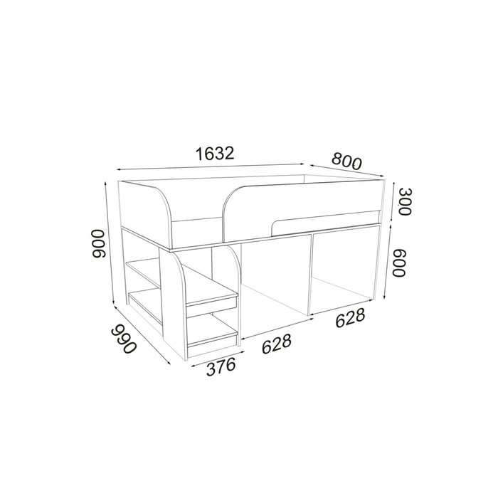 Детская двухъярусная кровать «Астра 9 V1», цвет дуб молочный/голубой