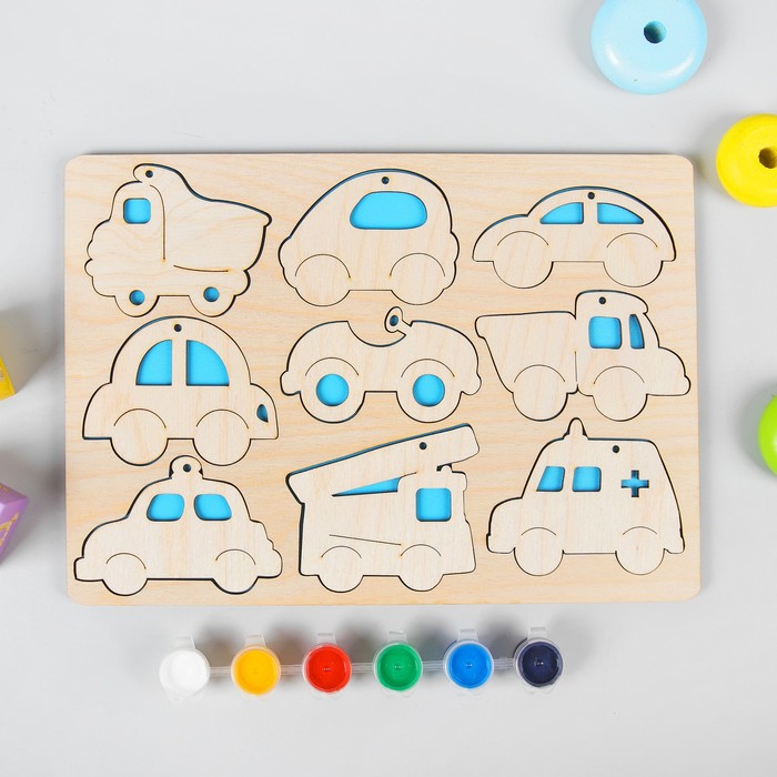 Рамка-вкладыш "Машинки", с красками