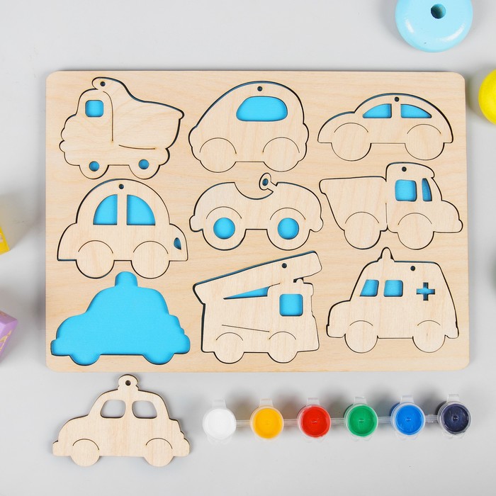 Рамка-вкладыш "Машинки", с красками